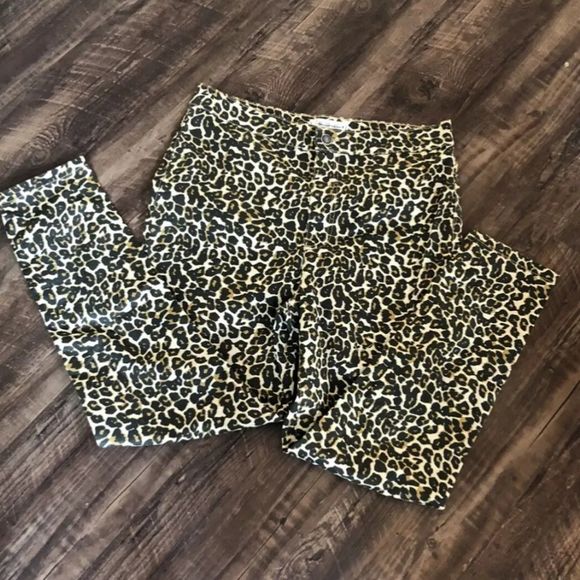 Free People Skinny Stretch Jean Leopard Tan Black 31 - Picture 4 of 5